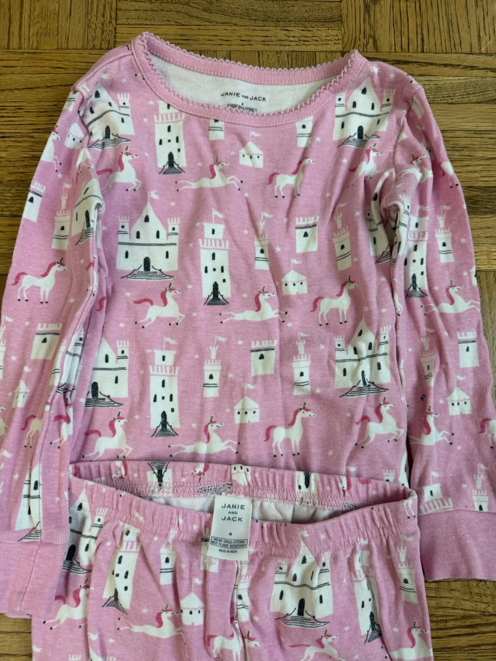 Janie and Jack Girls Unicorn Castle Pajamas